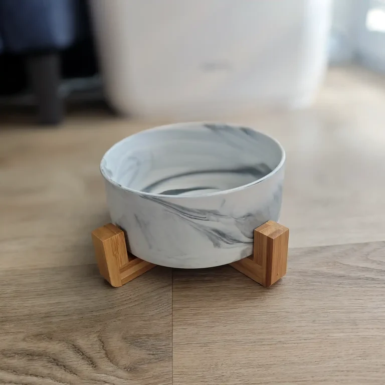 Marmurowa miska ceramiczna dla psa i kota - obrazek 3