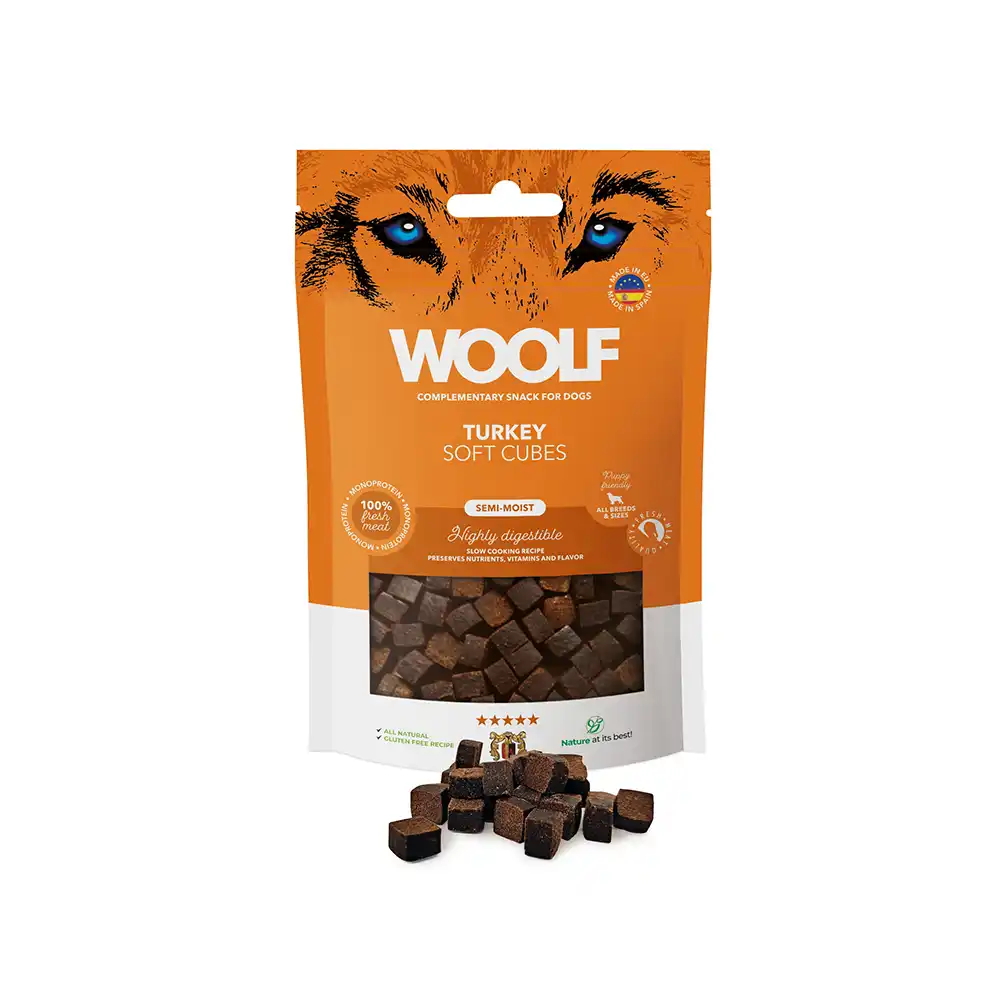 WOOLF Soft Cubes Monoprotein Turkey 100g
