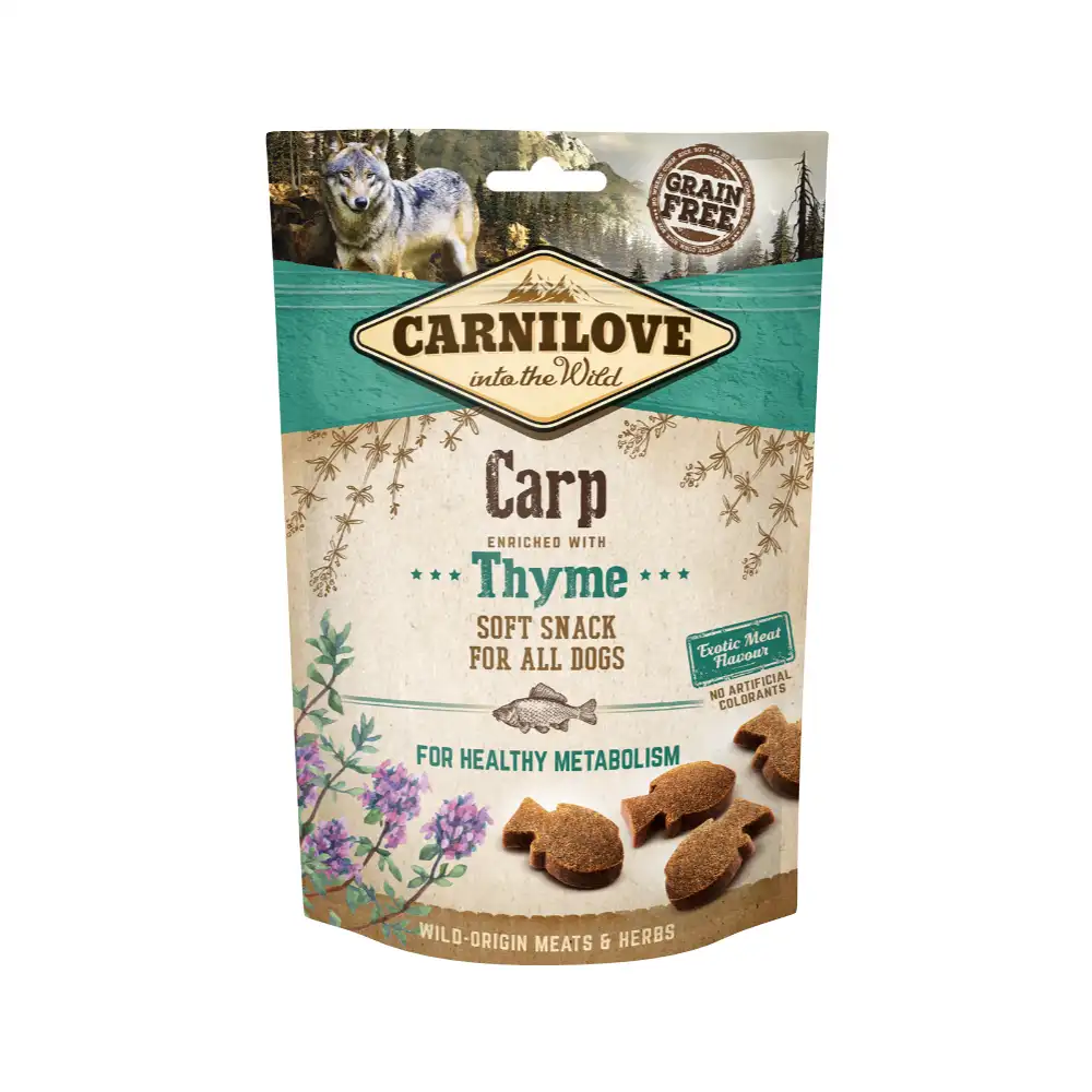 CARNILOVE SEMI MOIST SNACK CARP ENRICHED WITH THYME 200G