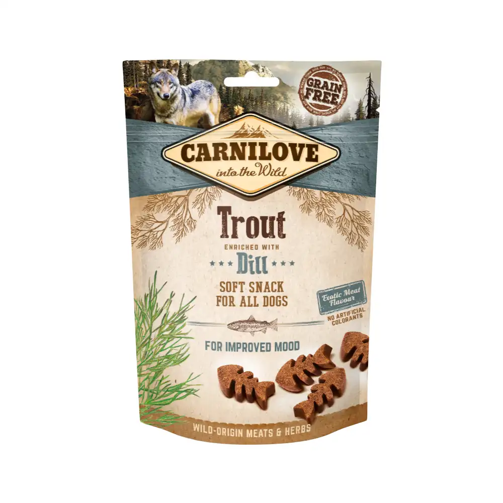 CARNILOVE SEMI MOIST SNACK TROUT ENRICHED WITH DILL 200G