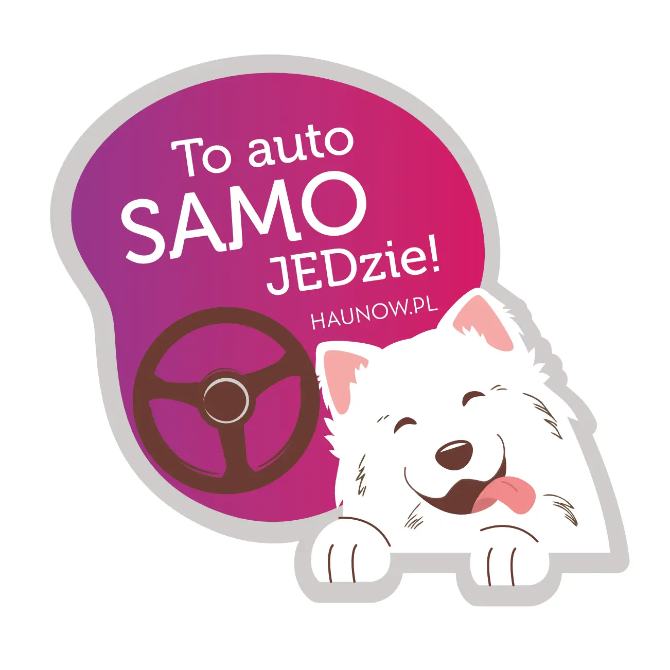 Naklejka na samochód "To auto SAMOJEDzie"