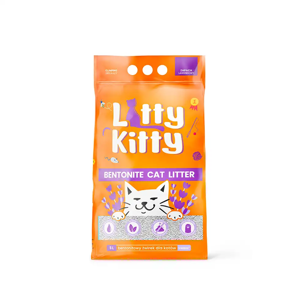 Litty Kitty Żwirek Bentonitowy Lawendowy