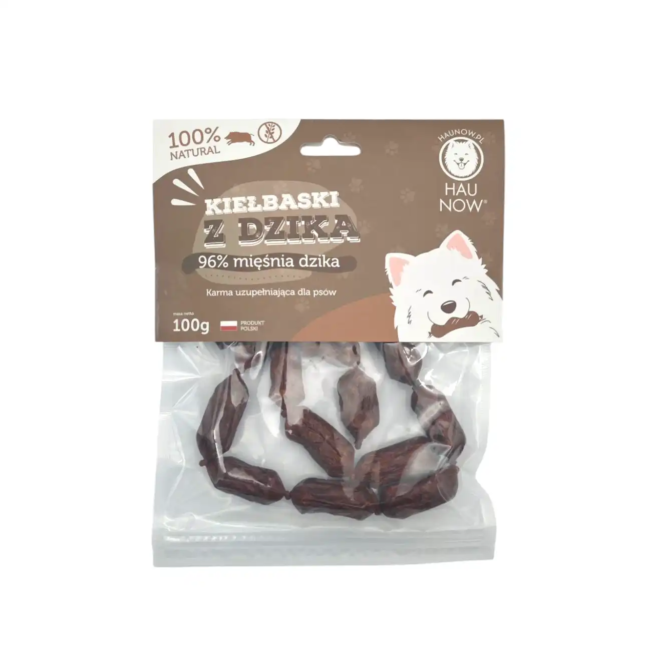 Hau Now – Kiełbaski z dzika dla psa 100g