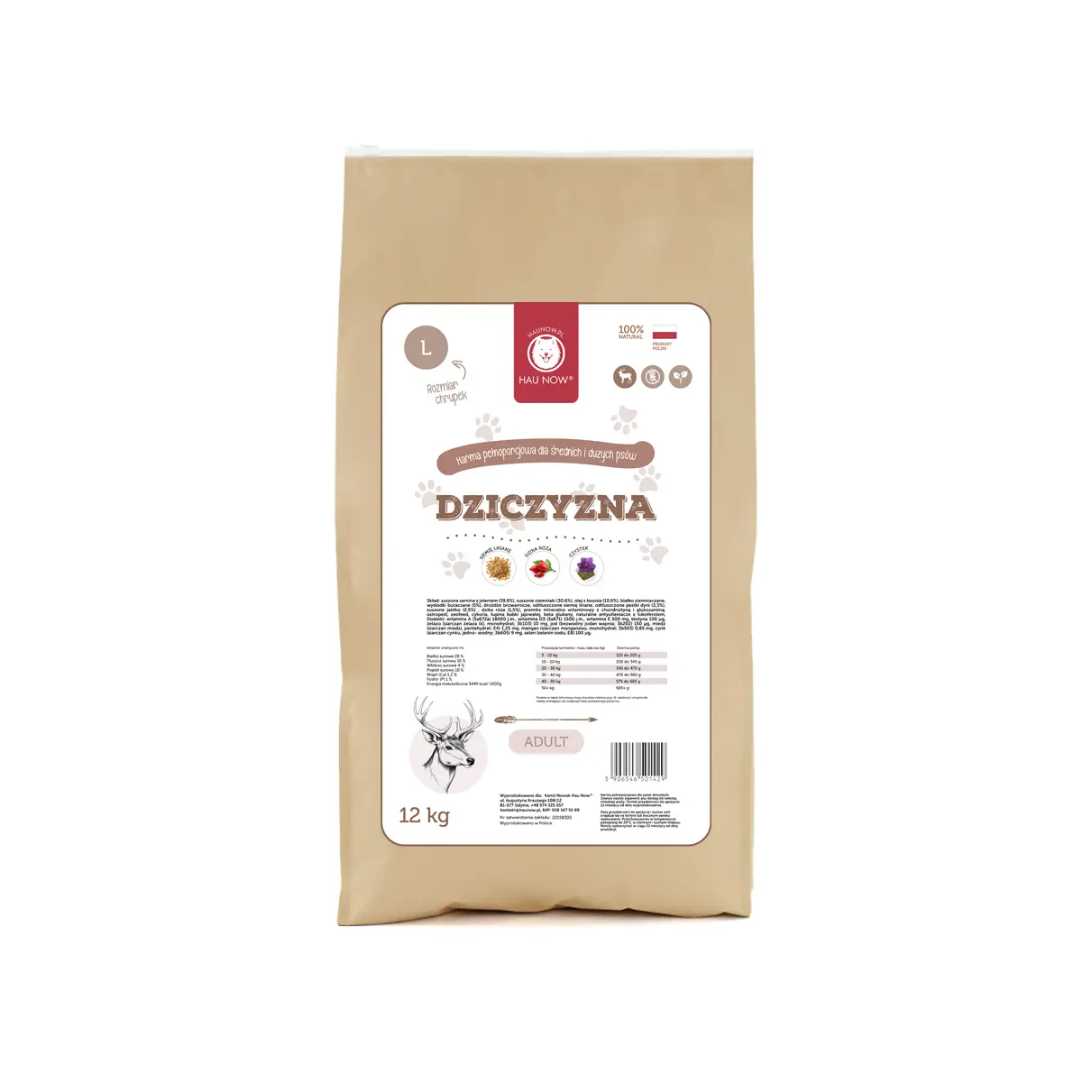 Karma sucha Dziczyzna ADULT 12kg L