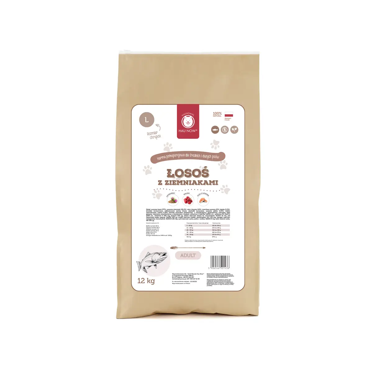 Karma sucha Łosoś z batatami ADULT 12kg L