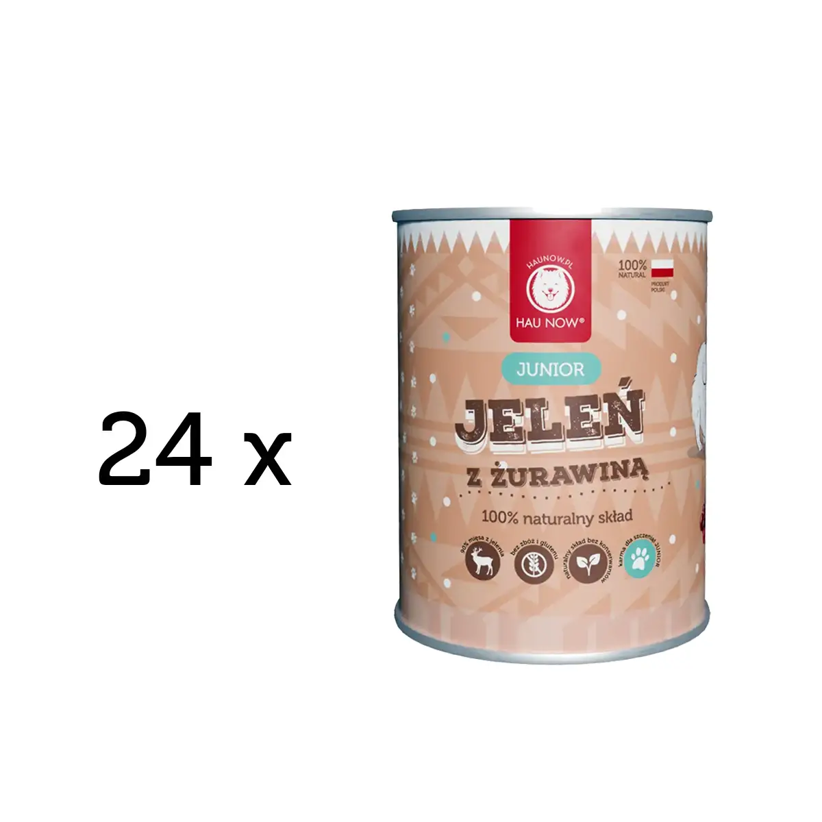 Zestaw 24 x jeleń z żurawiną JUNIOR 400g